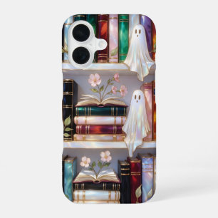 Cute Ghost Boekenplank Telefoonhoesje Bloemige Sfe iPhone 16 Hoesje