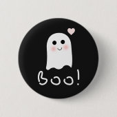 Cute Ghost Boo Happy Halloween Pin Button (Voorkant)