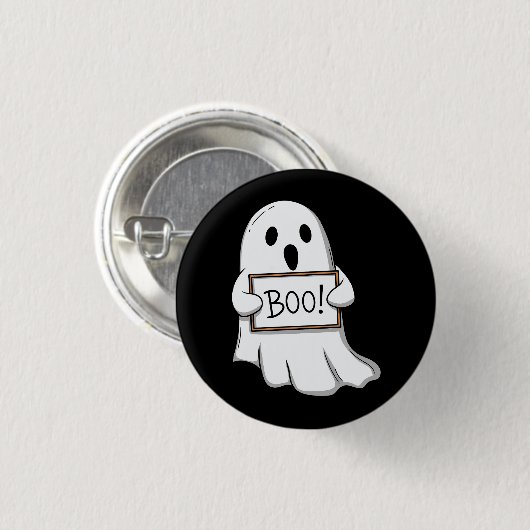 Cute Ghost BOO Sign Pin Button (Voorkant /achterkant)