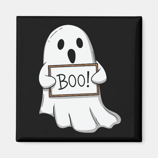 Cute Ghost BOO Sign Pin Button Magneet (Voorkant)