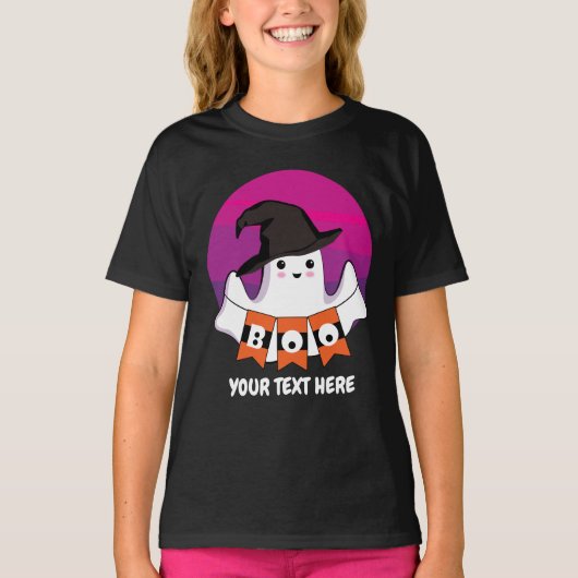 Cute Ghost Boo T-Shirt (Voorkant)