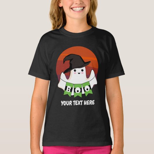 Cute Ghost Boo T-Shirt (Voorkant)