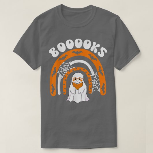 Cute Ghost Book Rainbow Reading Top Teacher Booge (Design voorkant)