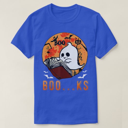Cute Ghost Book Reading Halloween Teacher Funny Ha T-shirt (Design voorkant)