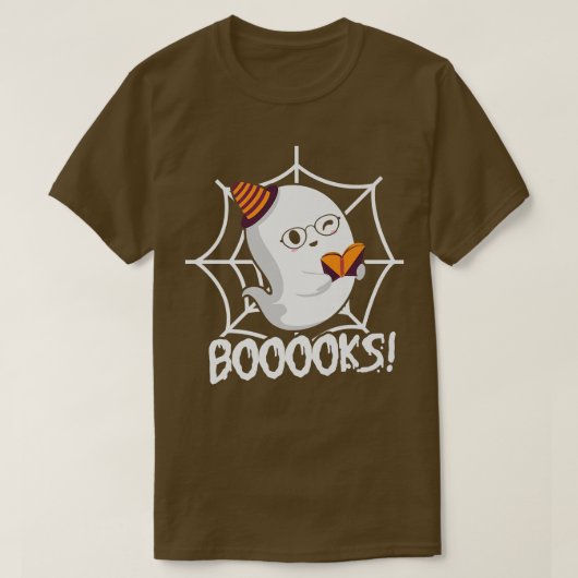 Cute Ghost Book Reading Halloween Teacher Top (Design voorkant)