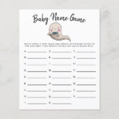 Cute Ghost Boy Baby Name Shower Game (Voorkant)