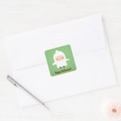 Cute Ghost Boy niet zo eng Halloween Vierkante Sticker (Envelop)