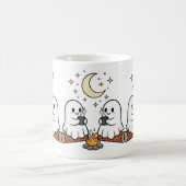 Cute Ghost Campfire Moon Spooky Season Mug Koffiemok (Center)