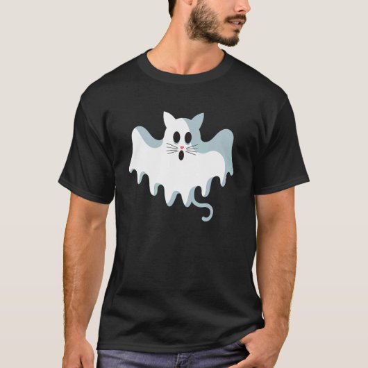 Cute Ghost Cat Kitty Cat Halloween T-shirt (Voorkant)