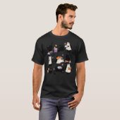 Cute Ghost Cat Reading Books Lover Bookish Hallowe T-shirt (Voorkant volledig)