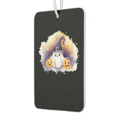 Cute Ghost Cat with Pumpkins � Kawaii Halloween Ar Luchtverfrisser (Links)