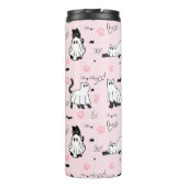 Cute Ghost Cats Halloween Thermosbeker (Achterkant)