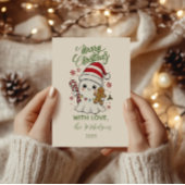 Cute Ghost Christmas Feestdagenkaart