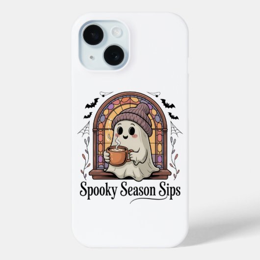 Cute Ghost Coffee Halloween Phone Case (Achterkant)