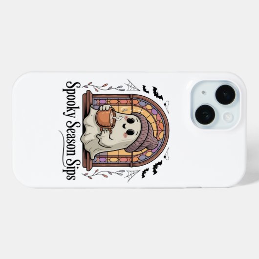 Cute Ghost Coffee Halloween Phone Case  (Achterkant (horizontaal))