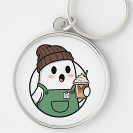 Cute Ghost Coffee Keychain