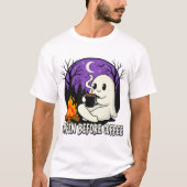Cute Ghost Coffee Lover Camping Design T-shirt (Voorkant)