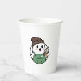 Cute Ghost Coffee Papieren Beker – Grappige Cartoo