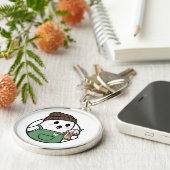 Cute Ghost Coffee-sleutelhanger Sleutelhanger (Zijkant)
