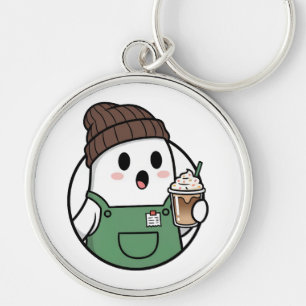 Cute Ghost Coffee-sleutelhanger Sleutelhanger