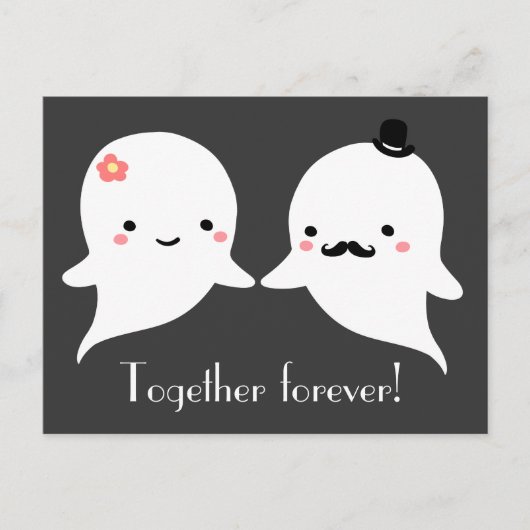 Cute Ghost Couple Briefkaart (Voorkant)