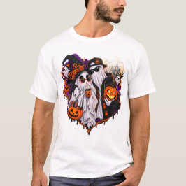 Cute Ghost Couple Halloween Kostuum T-Shirt – Spoo