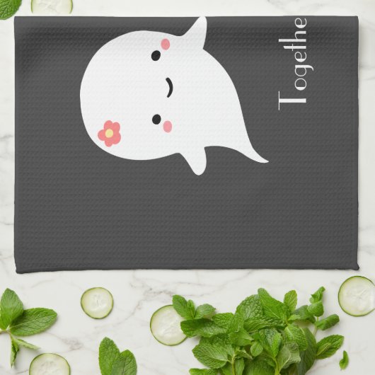  Cute Ghost Couple Theedoek (Gevouwen)