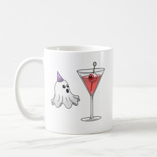 Cute Ghost & Creepy Cocktail Koffiemok (Links)