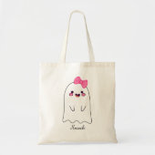 Cute Ghost Custom Halloween Treat of Trick Snoep Tote Bag (Voorkant)