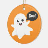 Cute Ghost dat Goes Boo is, Happy Halloween Keramisch Ornament (Links)