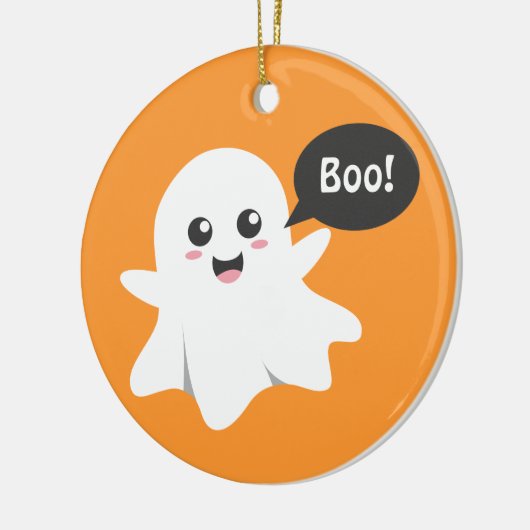 Cute Ghost dat Goes Boo is, Happy Halloween Keramisch Ornament (Links)