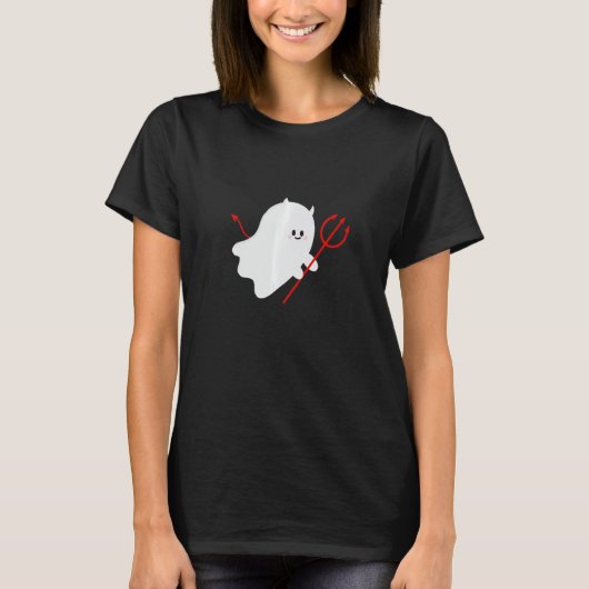 Cute Ghost Devil Halloween Costume T-shirt (Voorkant)