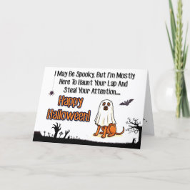 Cute Ghost Dog Halloween Card for Pet Lovers Feestdagen Kaart