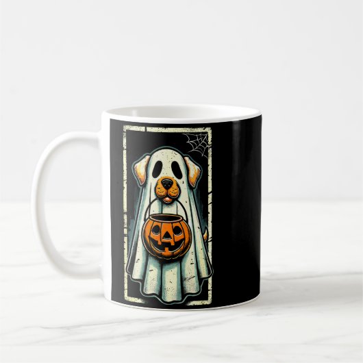 Cute Ghost Dog Men Women Kids Halloween Funny Ghos Koffiemok (Links)