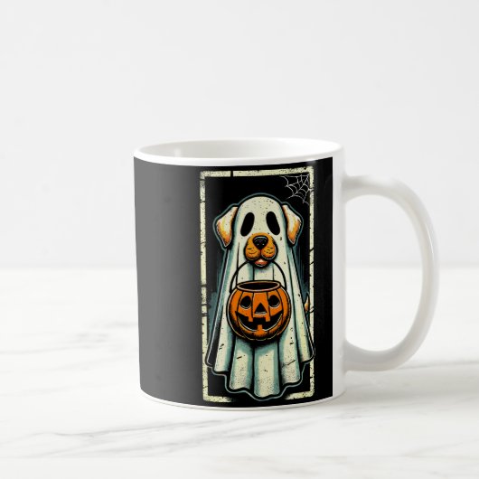 Cute Ghost Dog Men Women Kids Halloween Funny Ghos Koffiemok (Rechts)