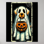 Cute Ghost Dog Men Women Kids Halloween Funny Ghos Poster (Voorkant)