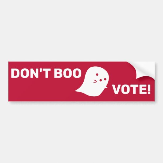 Cute Ghost Don't Boo, stem! Bumpersticker (Voorkant)