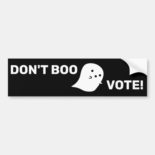Cute Ghost Don't Boo, stem! Bumpersticker (Voorkant)