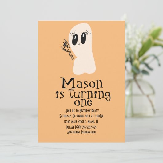 Cute Ghost Doodle Halloween Elke dag van de leefti Kaart (Staand voorkant)