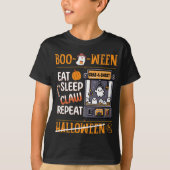 Cute Ghost Eat Sleep Claw Machine Spooky Halloween T-shirt (Voorkant)