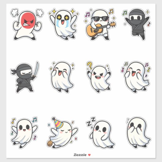 Cute Ghost Emoji Sticker Pack (Vel)