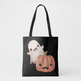 Cute Ghost en Jack-O-Lantern Trick or treat Tote Bag