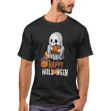 Cute Ghost en Pompoen "Fijne Halloween" T-shirt