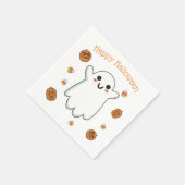 Cute Ghost en Pumpkins Halloween Paper Napkins Servet (Hoek)