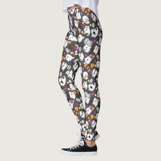 Cute Ghost en Tomb Stones Halloween Leggings (Links)