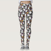 Cute Ghost en Tomb Stones Halloween Leggings (Voorkant)