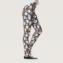 Cute Ghost en Tomb Stones Halloween Leggings
