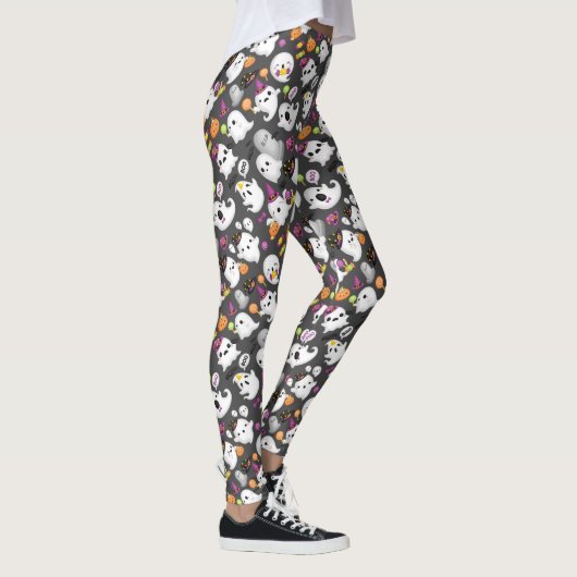 Cute Ghost en Tomb Stones Halloween Leggings (Rechts)