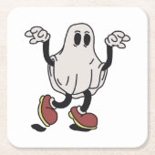 Cute ghost enjoying kartonnen onderzetters (Voorkant)