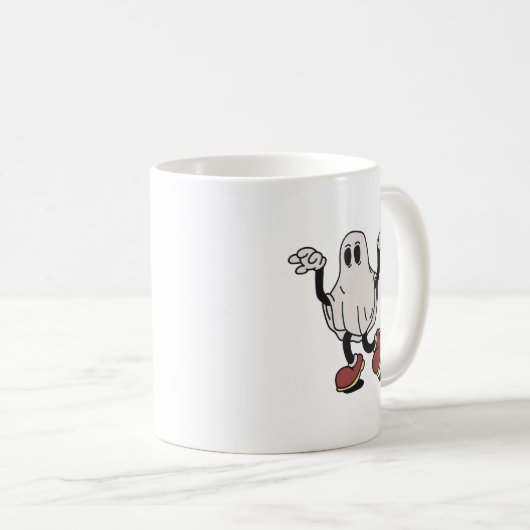 Cute ghost enjoying koffiemok (Voorkant rechts)